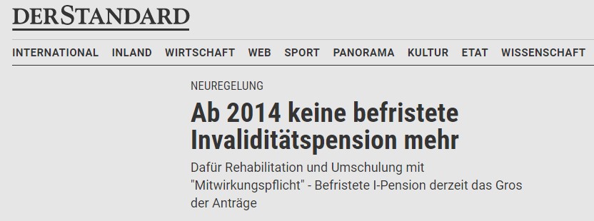 berufsunfähigkeitsversicherung invaliditätspension abschaffung 2014